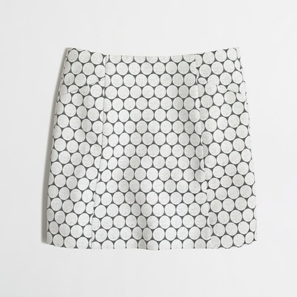 J Crew Mini Skirt in Ivory Dot Jacquard Skirt - Picture 1 of 6